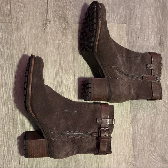 Trask Madison Waterproof Tan Brown Suede Leather Bootie Ankle Boots 7.5 - Picture 5 of 11